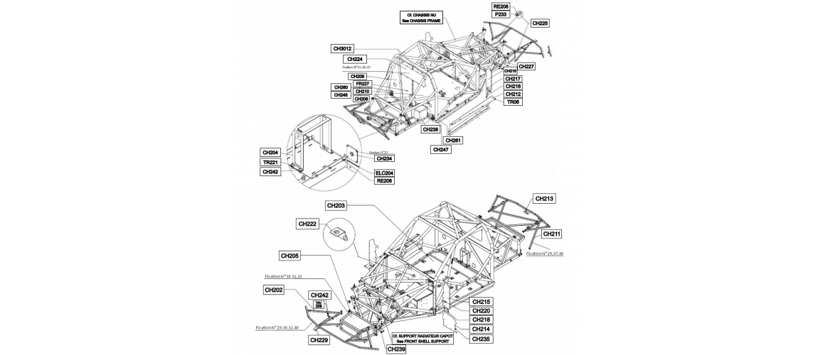 Detached pieces - Mitjet International - Mitjet 2L - Frame - General chassis