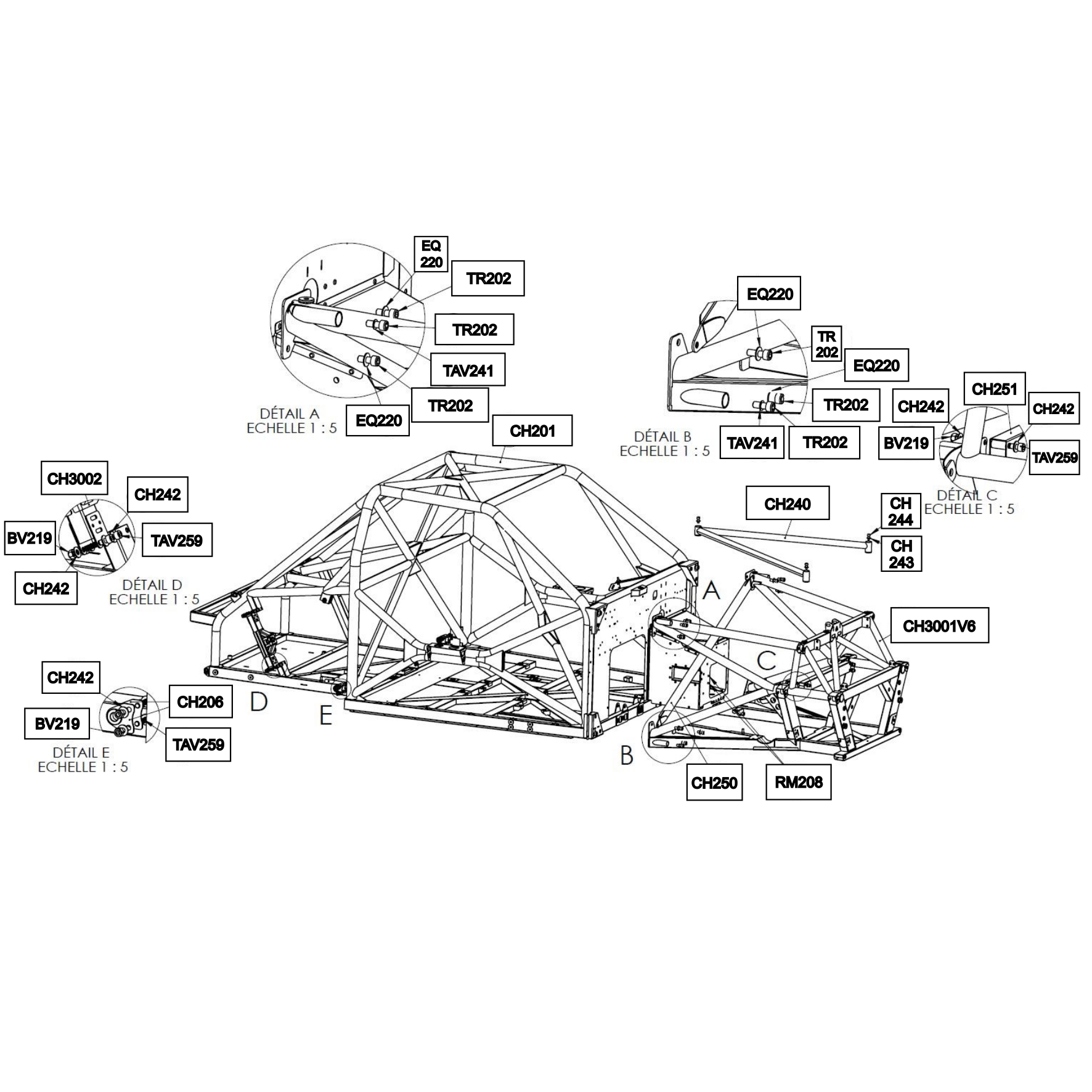 Detached pieces - Mitjet International - Mitjet 2L - Frame - Bare chassis