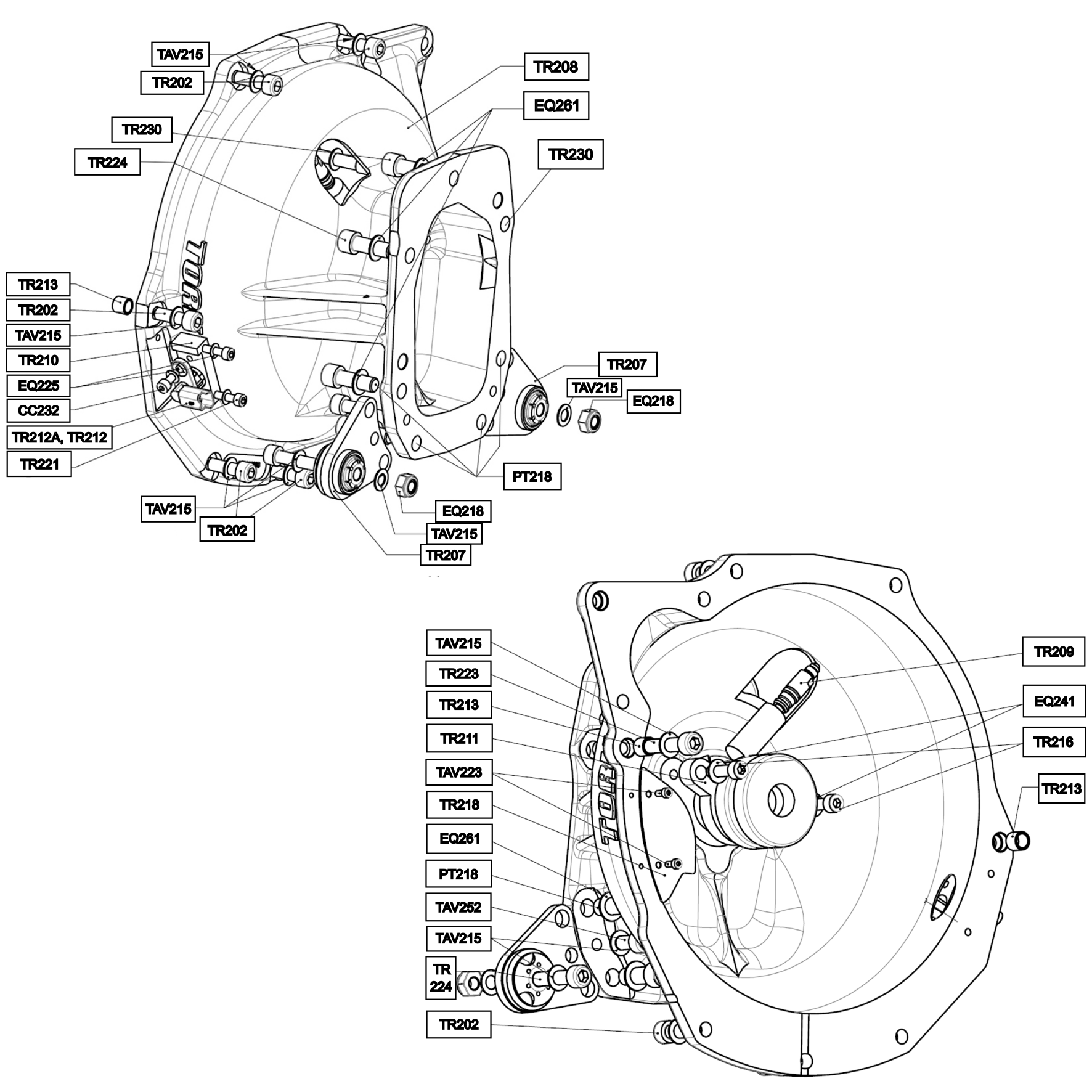 Detached pieces - Mitjet International - Mitjet 2L - Gearbox - Gearbox bell