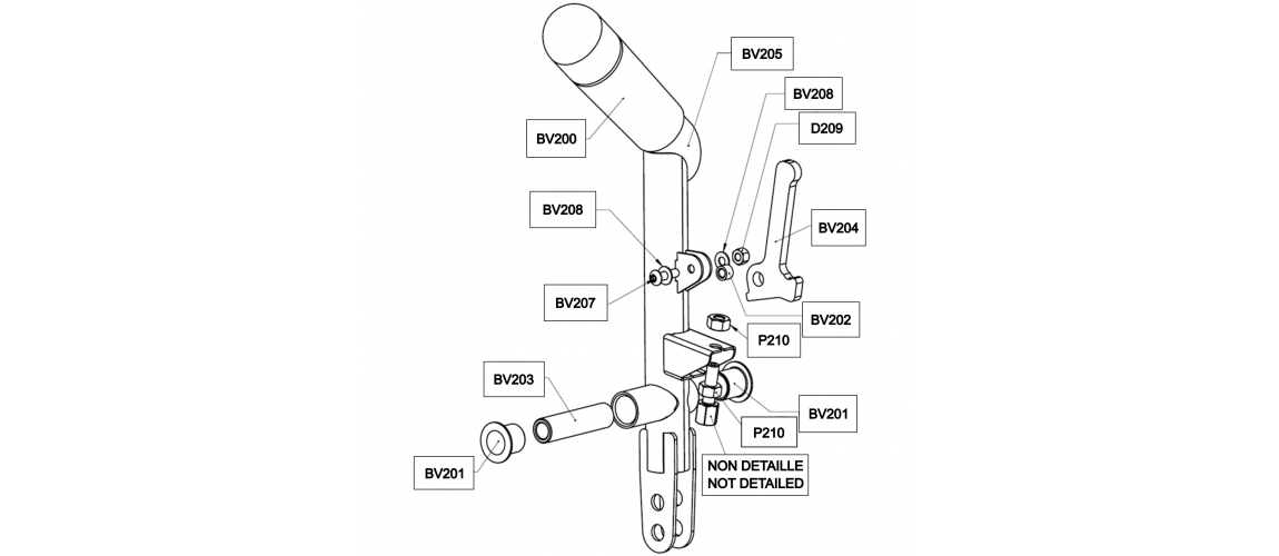 Detached pieces - Mitjet International - Mitjet 2L - Gearbox - Gear lever