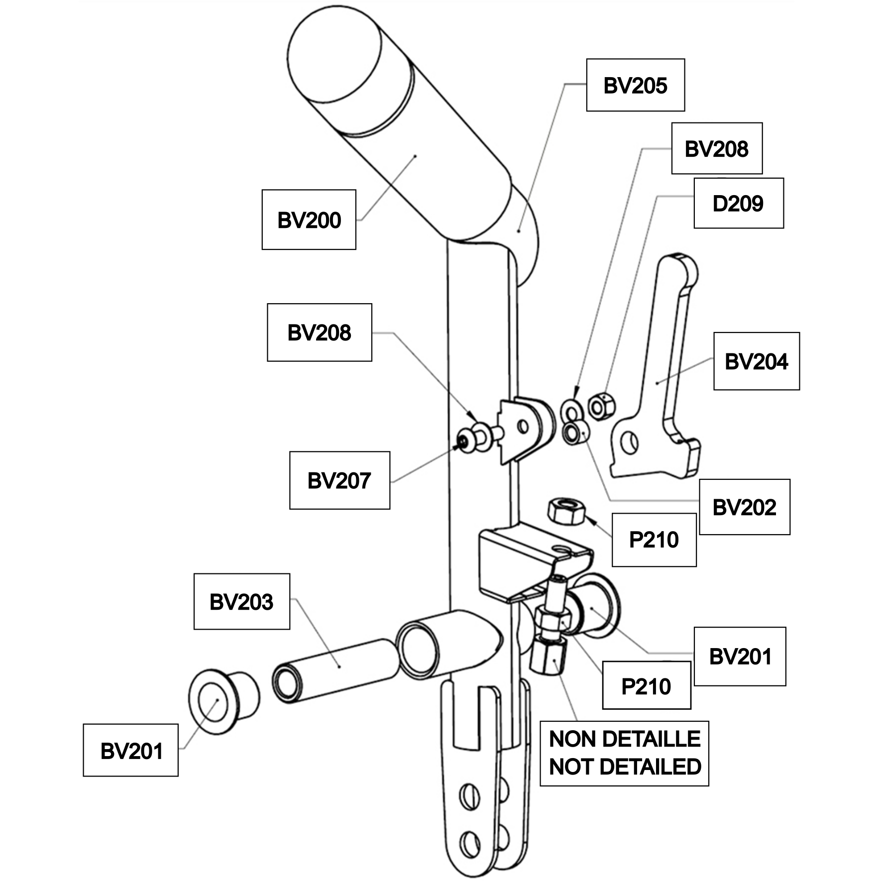 Detached pieces - Mitjet International - Mitjet 2L - Gearbox - Gear lever