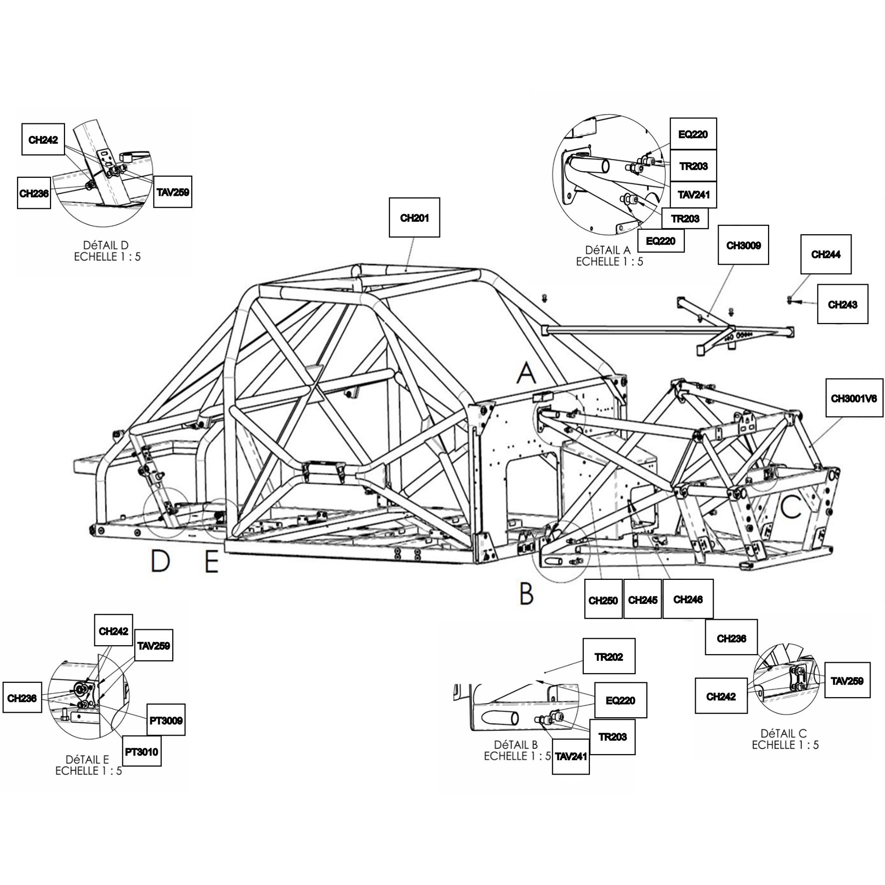 Detached pieces - Mitjet International - Mitjet ST - Frame - Bare chassis