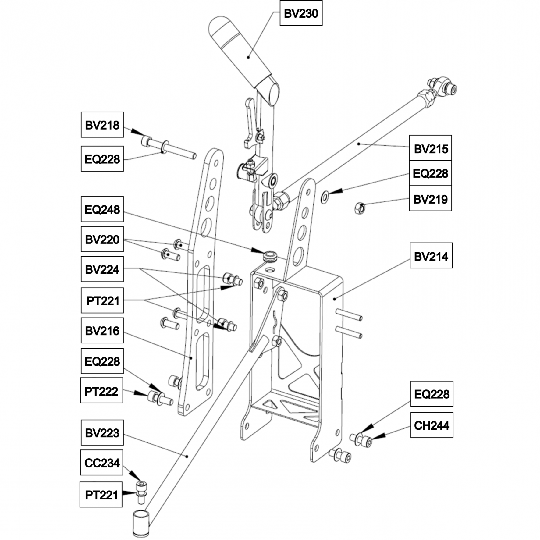 Detached pieces - Mitjet International - Mitjet ST - Gearbox - Gearbox control